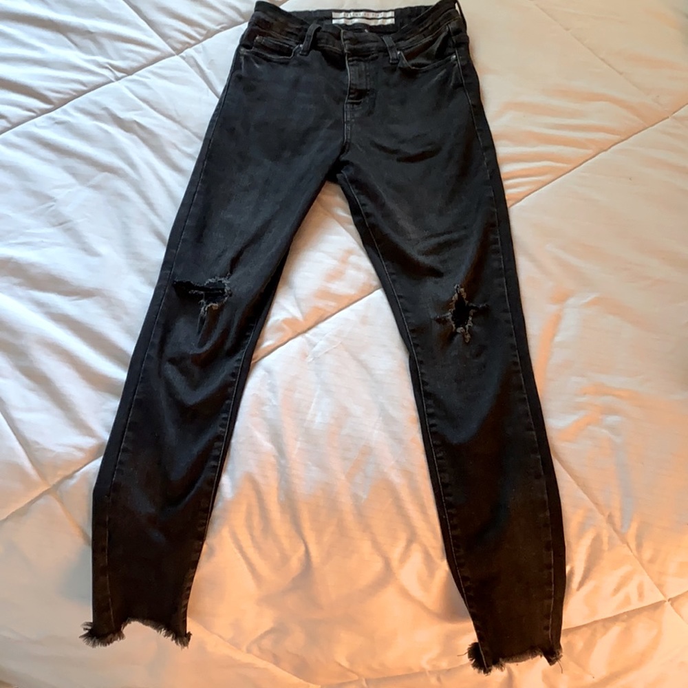 Skinny high rise ripped jean